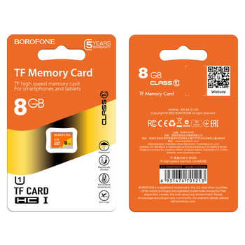 Borofone Memory card MicroSD 8GB SDHC Class10 75MB/s