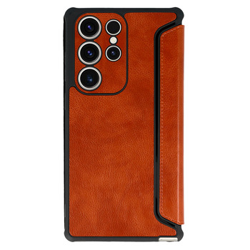 Kabura Razor Leather Book do Samsung Galaxy S23 brązowa