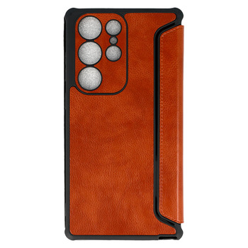 Kabura Razor Leather Book do Samsung Galaxy S23 brązowa