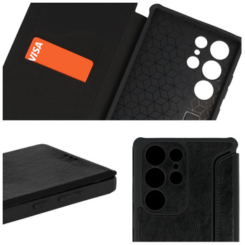 Kabura Razor Leather Book do Samsung Galaxy S23 Plus czarna