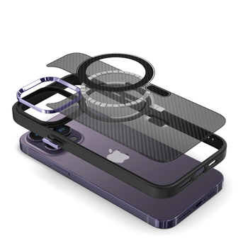 Tel Protect Magnetic Carbon Case for Iphone 13 Pro Black-purple