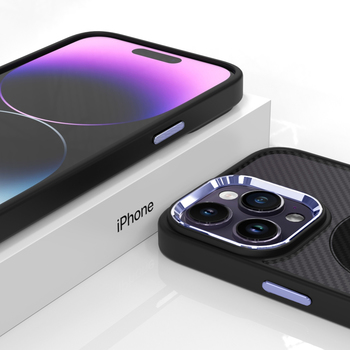 Tel Protect Magnetic Carbon Case for Iphone 13 Pro Black-purple