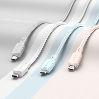 Borofone Cable BX94 Crystal color - USB to Micro USB - 2,4A 1 metre light pink