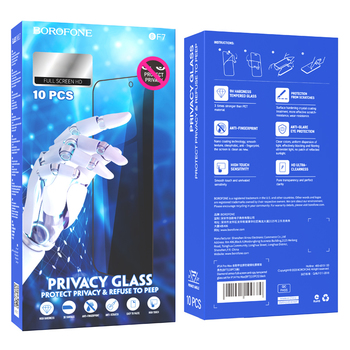 Borofone Hartowane szkło BF7 Diamond Armor Full Screen Anti-spy do Iphone X/XS/11 Pro - 10 sztuk