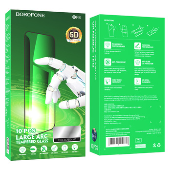 Borofone Hartowane szkło BF8 Diamond Armor Full Screen 5D Large Arc do Iphone 12 Pro Max - 10 sztuk