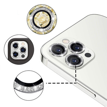 Hartowane szkło HARD DIAMOND na aparat (LENS) do Iphone 14 Pro/14 Pro Max złote (obiektyw 3 sztuki)