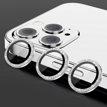 Tempered Glass HARD DIAMOND for camera (LENS) for Iphone 15/15 Plus silver (lens 2 pieces)