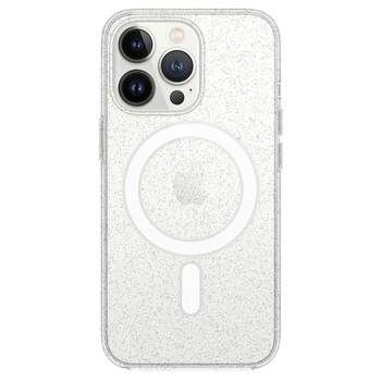 TEL PROTECT MagSilicone Clear Case for Iphone 15 Pro Max Glitter
