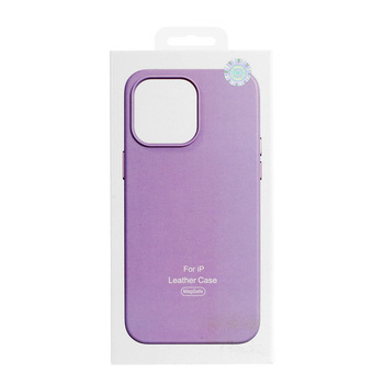 MagSafe Leather Case Iphone 15 Plus Purple