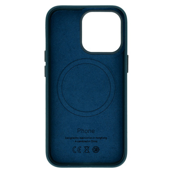 MagSafe Leather Case Iphone 15 Plus Navy