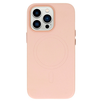 MagSafe Leather Case Iphone 15 Pro Jasnoróżowy