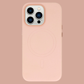 MagSafe Leather Case Iphone 15 Pro Jasnoróżowy
