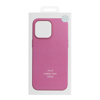 MagSafe Leather Case Iphone 15 Pro Pink