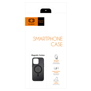 Tel Protect Magnetic Carbon Case for Iphone 15 Plus Black