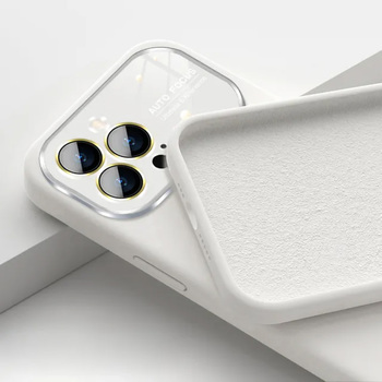 Soft Silicone Lens Case do Iphone 14 Pro Max biały