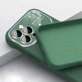 Soft Silicone Lens Case do Iphone 14 zielony