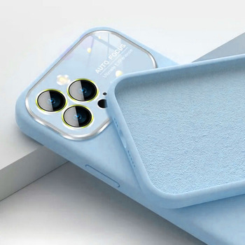 Soft Silicone Lens Case do Iphone 15 Pro Max jasnoniebieski
