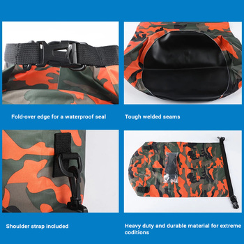 Wodoszczelna torba worek Dry Bag Typ 1 2L pomarańczowy moro
