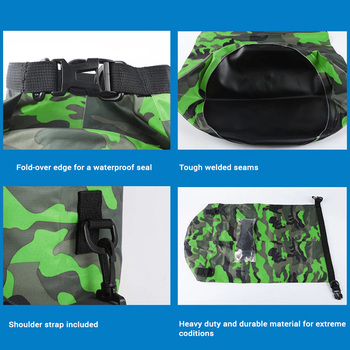 Wodoszczelna torba worek Dry Bag Typ 1 2L zielony moro