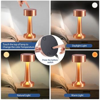 Lampka nocna WDL-03 bezprzewodowa srebrna