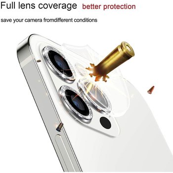 Tempered Glass HARD DIAMOND for camera (LENS) for Iphone 15/15 Plus black (lens 2 pieces)