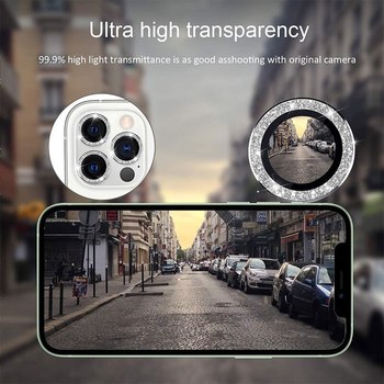 Tempered Glass HARD DIAMOND for camera (LENS) for Samsung Galaxy S23 Plus black (lens 3 pieces)