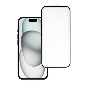 Tempered Glass HARD Full Glue 5D for IPHONE 15 BLACK