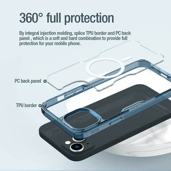 Etui Nillkin Nature Pro Magnetic TPU do Iphone 15 Plus przezroczysto-niebieski