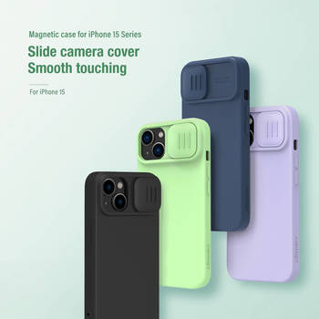 Etui Nillkin CamShield Silky Silicone do Iphone 15 Plus granatowy