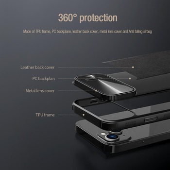 Nillkin CamShield S Leather Case for Iphone 14 black