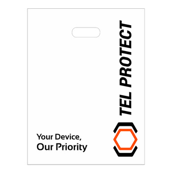Torba reklamowa z logo Tel Protect biała