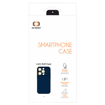 Tel Protect Lichi Soft Case do Iphone 12 granatowy