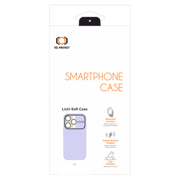 Tel Protect Lichi Soft Case for Iphone 13 Pro light purple