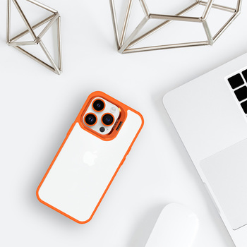 Tel Protect Kickstand case + camera glass (lens) for Iphone 13 Pro orange