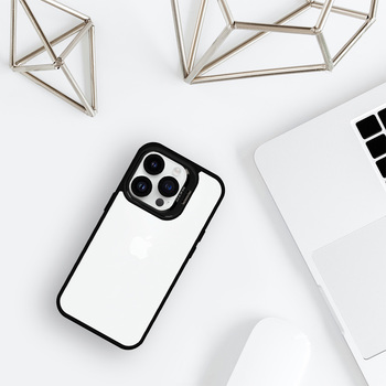 Tel Protect Kickstand case + szkło na aparat (lens) do Iphone 15 Plus czarny