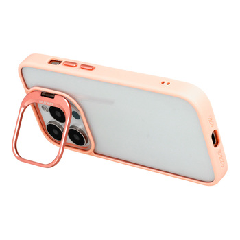 Tel Protect Kickstand case + szkło na aparat (lens) do Iphone 15 Pro jasnoróżowy