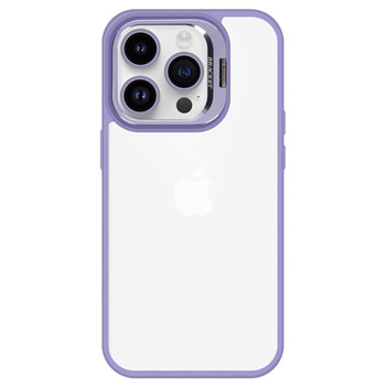 Tel Protect Kickstand case + szkło na aparat (lens) do Iphone 15 Pro Max jasnofioletowy
