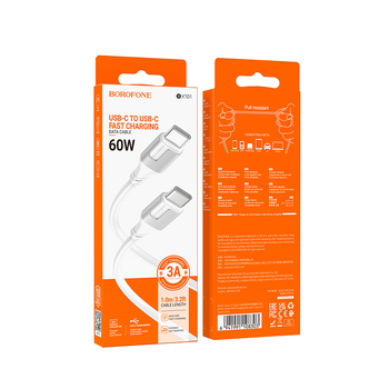 Borofone Cable BX101 Creator - Type C to Type C - 60W 3A 1 metre white