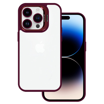 Tel Protect Kickstand case + szkło na aparat (lens) do Iphone 12 Pro Max burgundowy