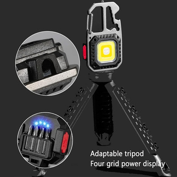 Latarka Mini LED Breloczek W5138 Typ C z 4 bitami i statywem
