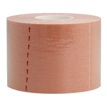 Taśma kinezjologiczna do tapingu, plastry 5 cm, 5 metrów beżowa