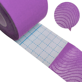 Taśma kinezjologiczna do tapingu, plastry 5 cm, 5 metrów fioletowa