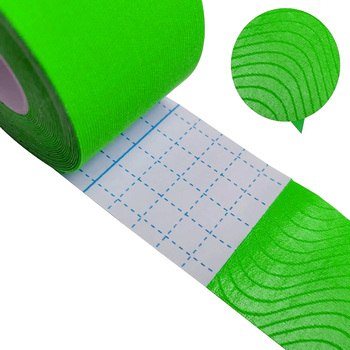 Taśma kinezjologiczna do tapingu, plastry 5 cm, 5 metrów zielona