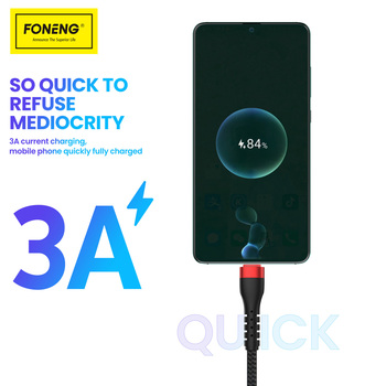 Foneng Kabel X82 - USB na Typ C - 3A 1 metr czarny