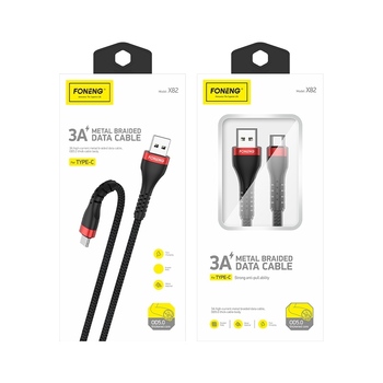 Foneng Kabel X82 - USB na Typ C - 3A 1 metr czarny