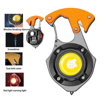 Latarka Mini LED Breloczek W5143 Typ C z 2 bitami pomarańczowa