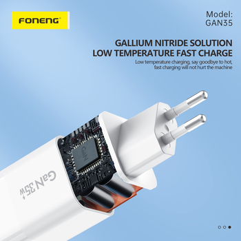 Foneng Ładowarka sieciowa GAN35 GaN - 2xTyp C - PD 35W 3A biała