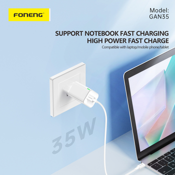 Foneng Ładowarka sieciowa GAN35 GaN - 2xTyp C - PD 35W 3A biała