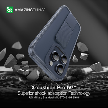 Amazing Thing Etui Titan Pro Holder Case 10FT IP156.7PTHBU do Iphone 15 Pro Max granatowy z podstawką