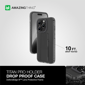 Amazing Thing Titan Pro Holder Case 10FT IP156.7PTHBK for Iphone 15 Pro Max black with stand